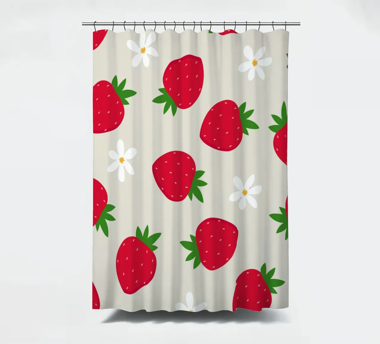 Preppy Strawberry Print shower curtain by pdigitalprints