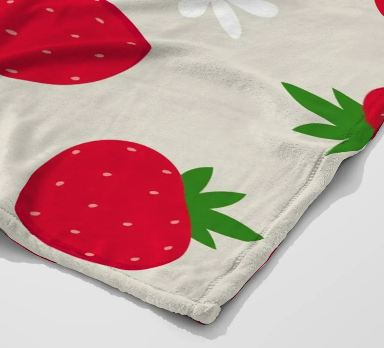 Preppy Strawberry Print fleece blanket by pdigitalprints