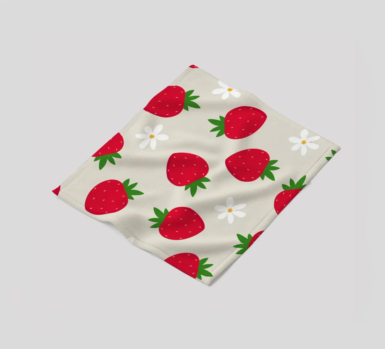 Preppy Strawberry Print fleece blanket by pdigitalprints