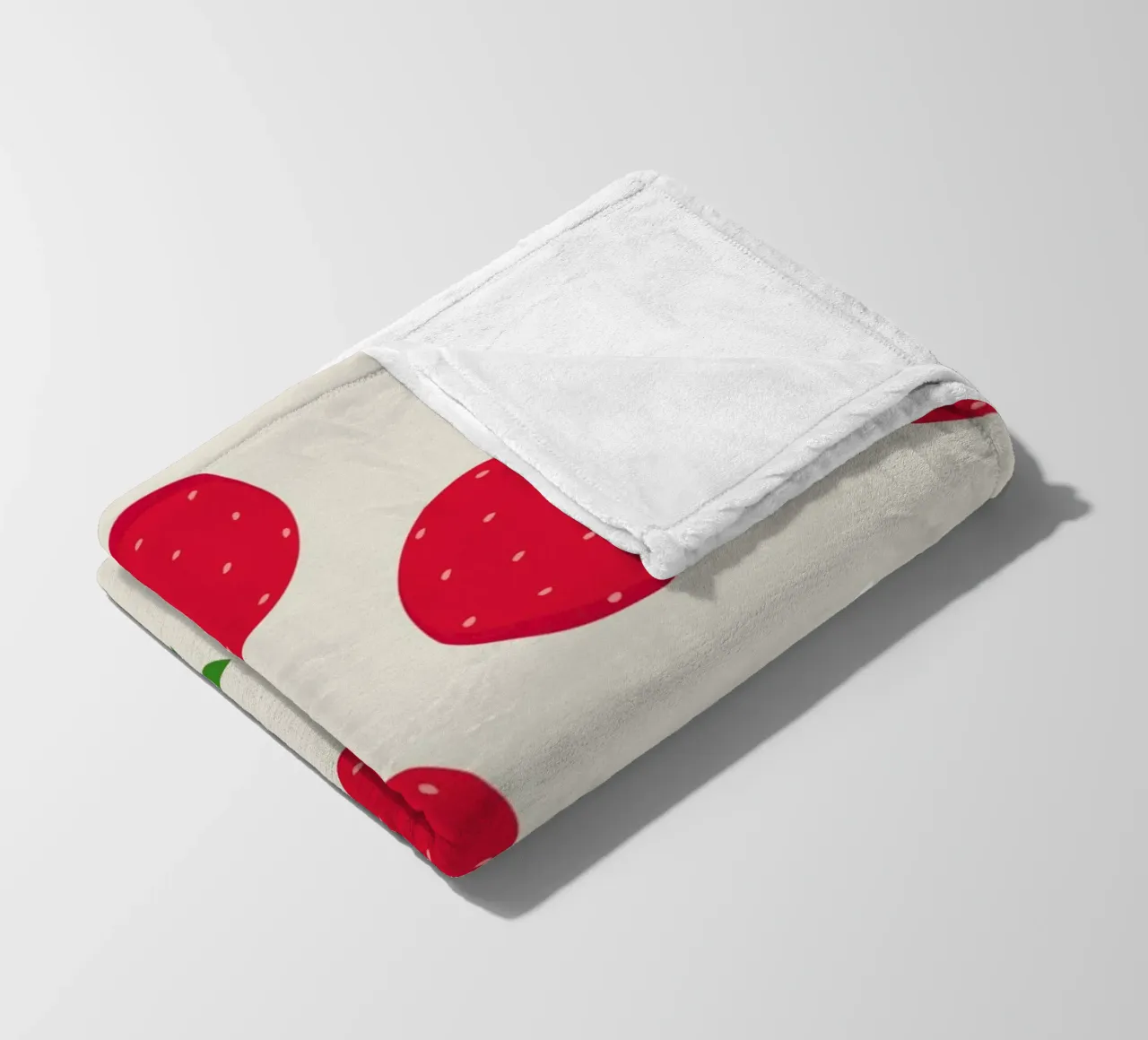 Preppy Strawberry Print fleece blanket by pdigitalprints