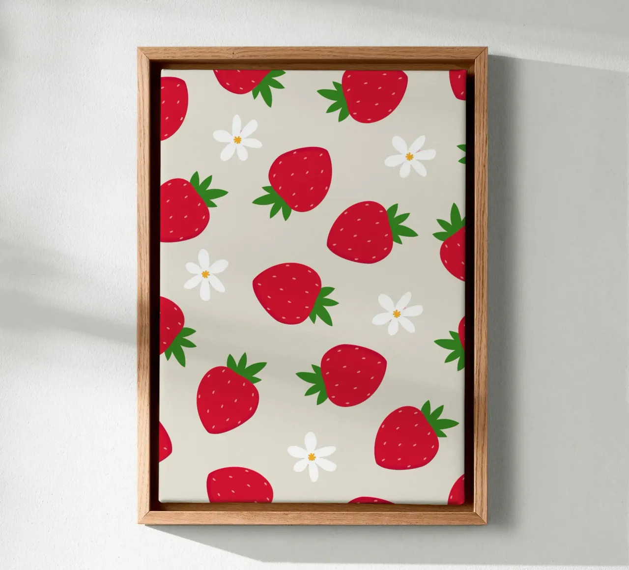 Preppy Aardbeienprint canvas van pdigitalprints