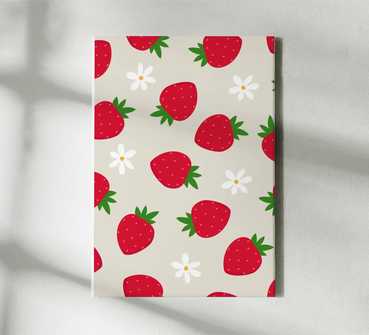 Preppy Aardbeienprint canvas van pdigitalprints