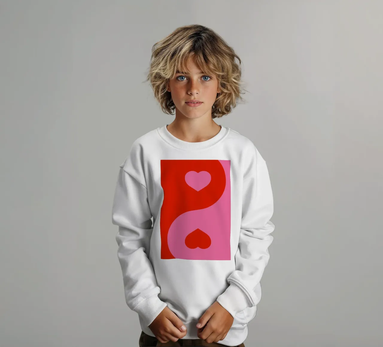 Cuore Ying e Yang, San Valentino felpa bambino da pdigitalprints