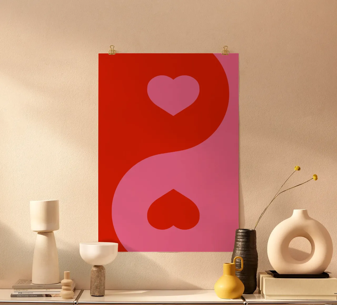 Cuore Ying e Yang, San Valentino poster da pdigitalprints