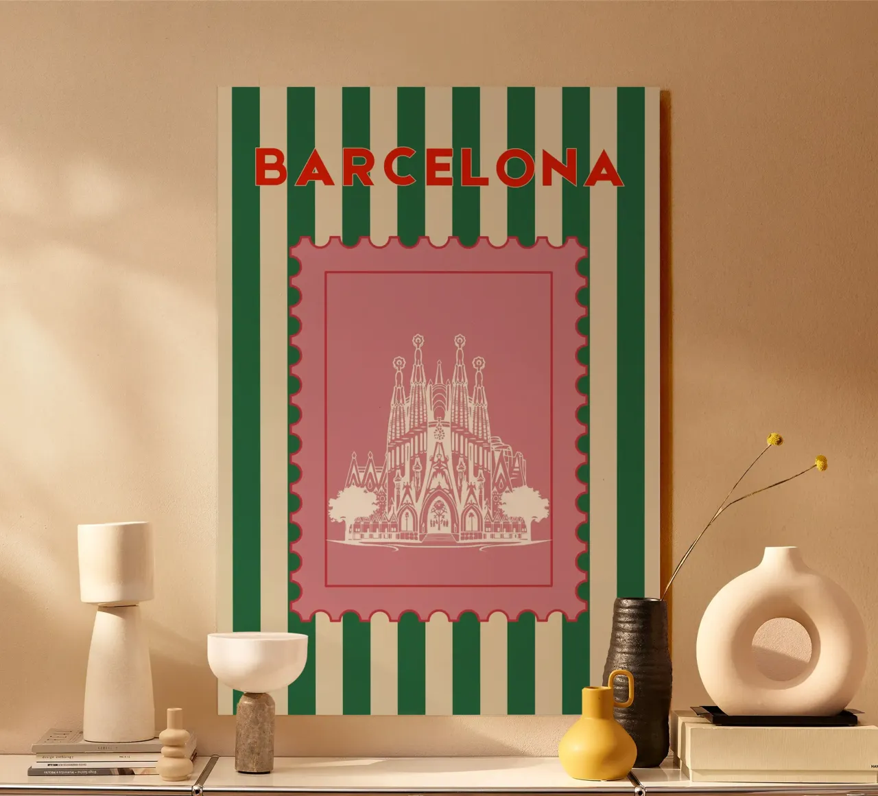 Barcellona Viaggio Design retrò alluminio dibond da pdigitalprints
