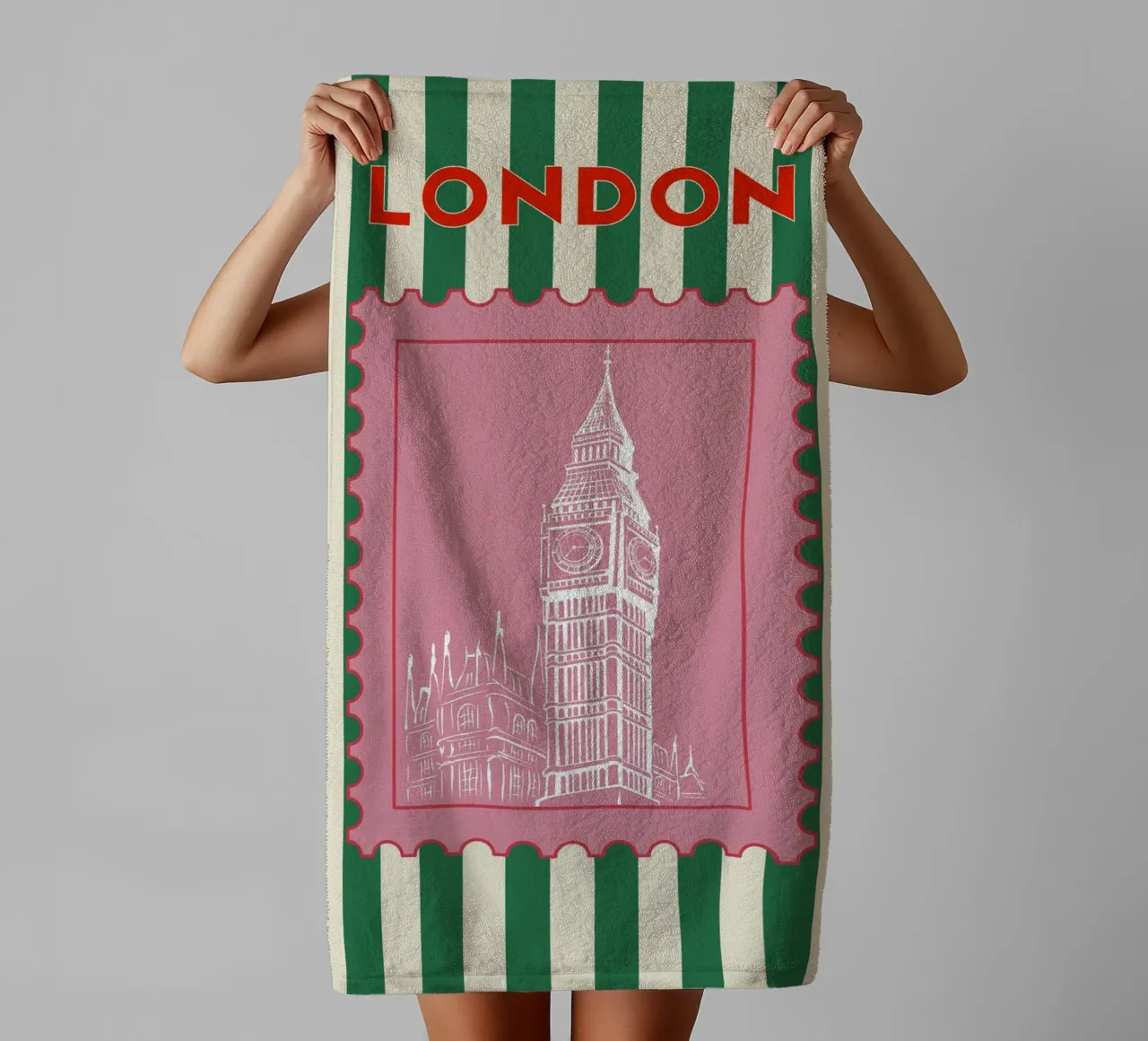 Londra Design da viaggio retrò asciugamano da bagno da pdigitalprints