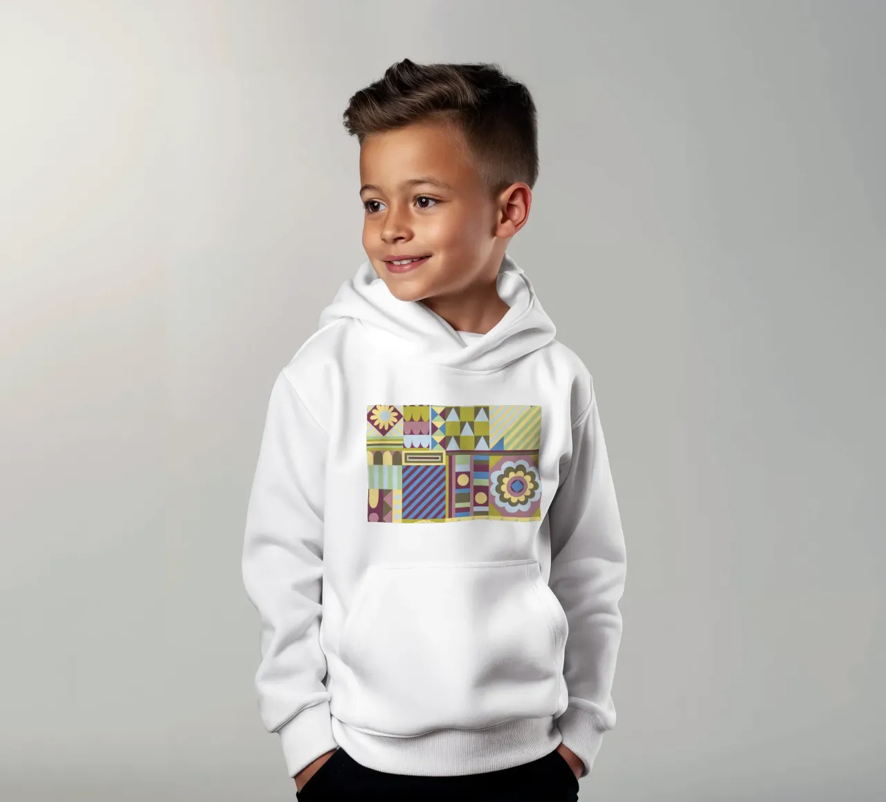 Modern craft composition felpa bambino con cappuccio da GigiRosado