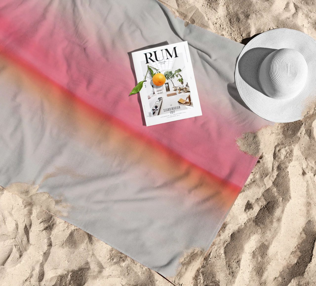 Pink Horizon beach towel by Kind of Style