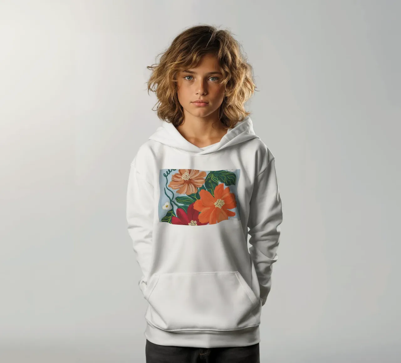 In full bloom kids hoodie by GigiRosado