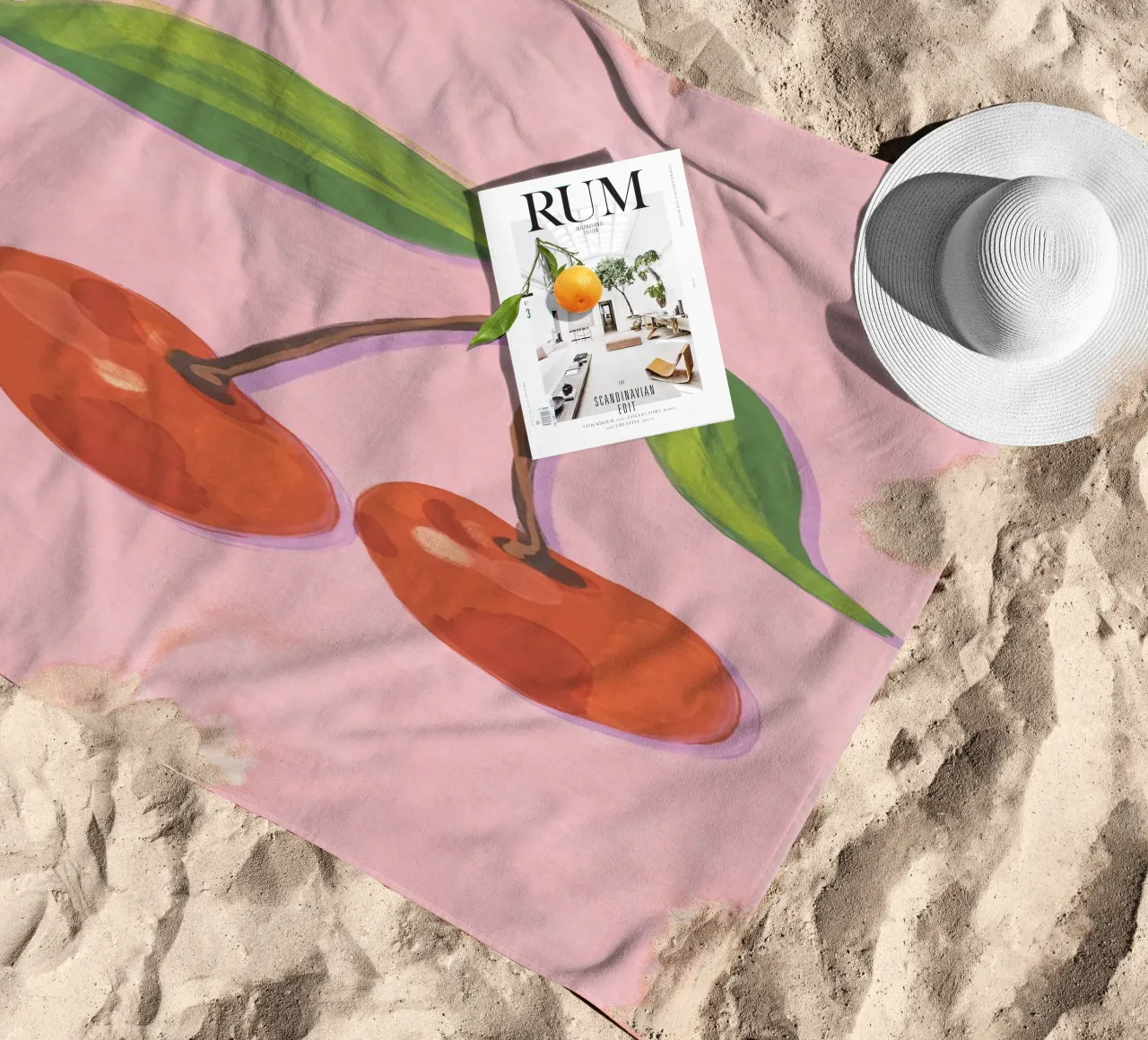 Cherries beach towel by GigiRosado