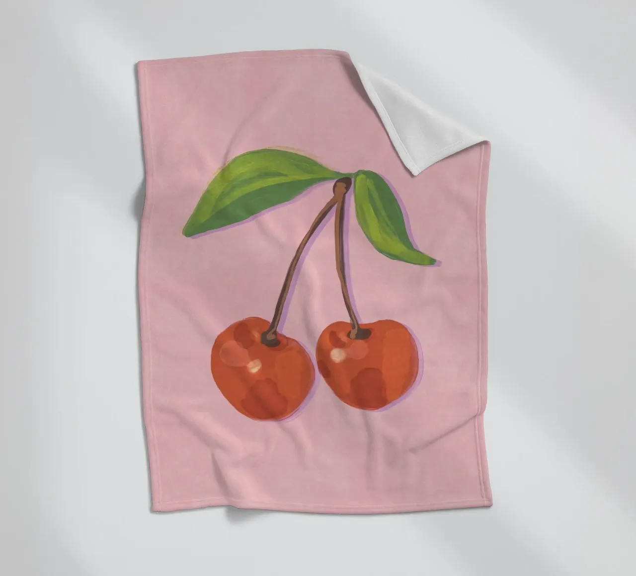Cherries fleece blanket by GigiRosado