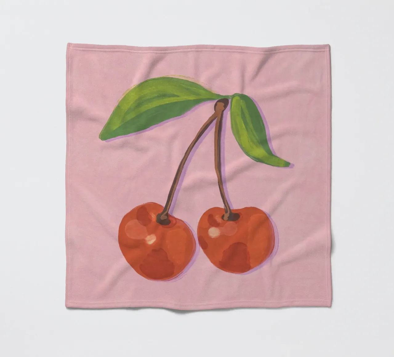 Cherries fleece blanket by GigiRosado
