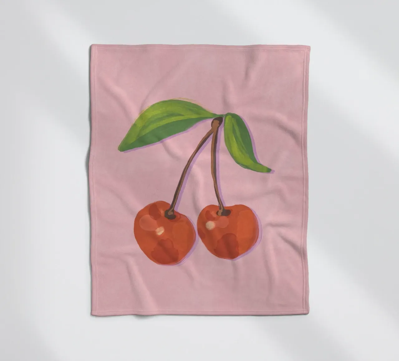 Cherries fleece blanket by GigiRosado