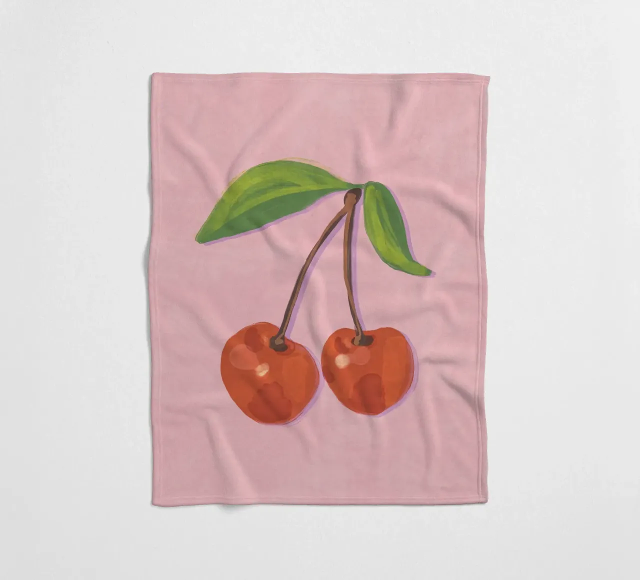 Cherries fleece blanket by GigiRosado