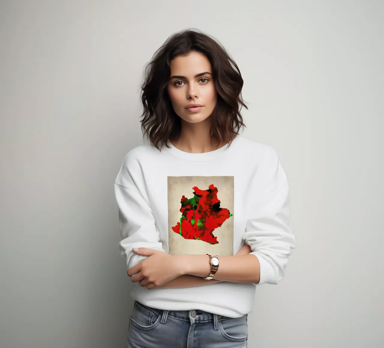 Stuttgart Watercolor Map felpa da Naxart