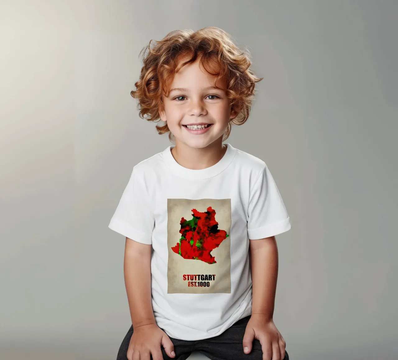 Stuttgart Watercolor Map t-shirt bambini da Naxart