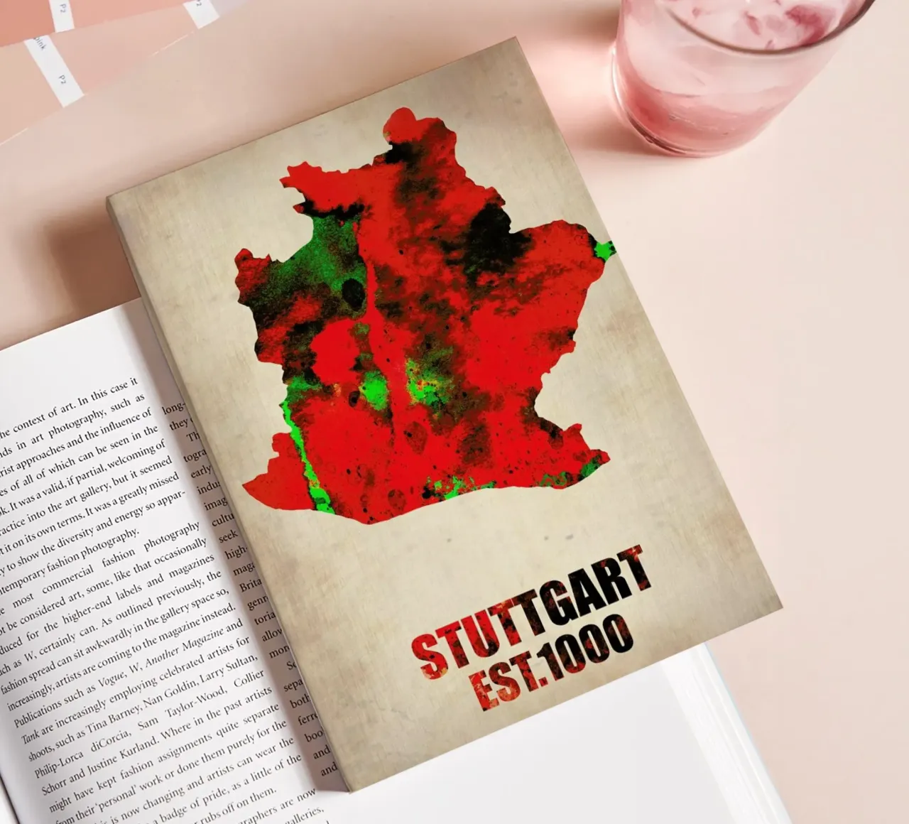 Stuttgart Watercolor Map diario da Naxart