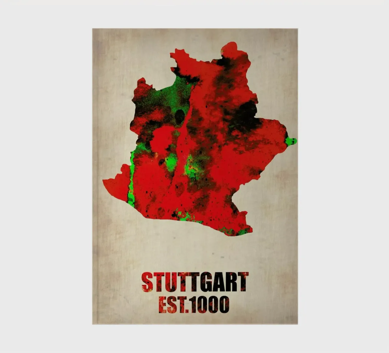 Stuttgart Watercolor Map diario da Naxart
