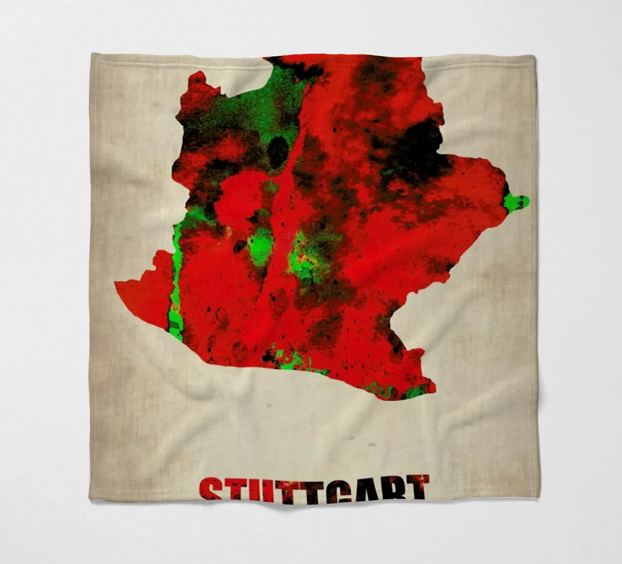 Stuttgart Watercolor Map coperta in pile da Naxart