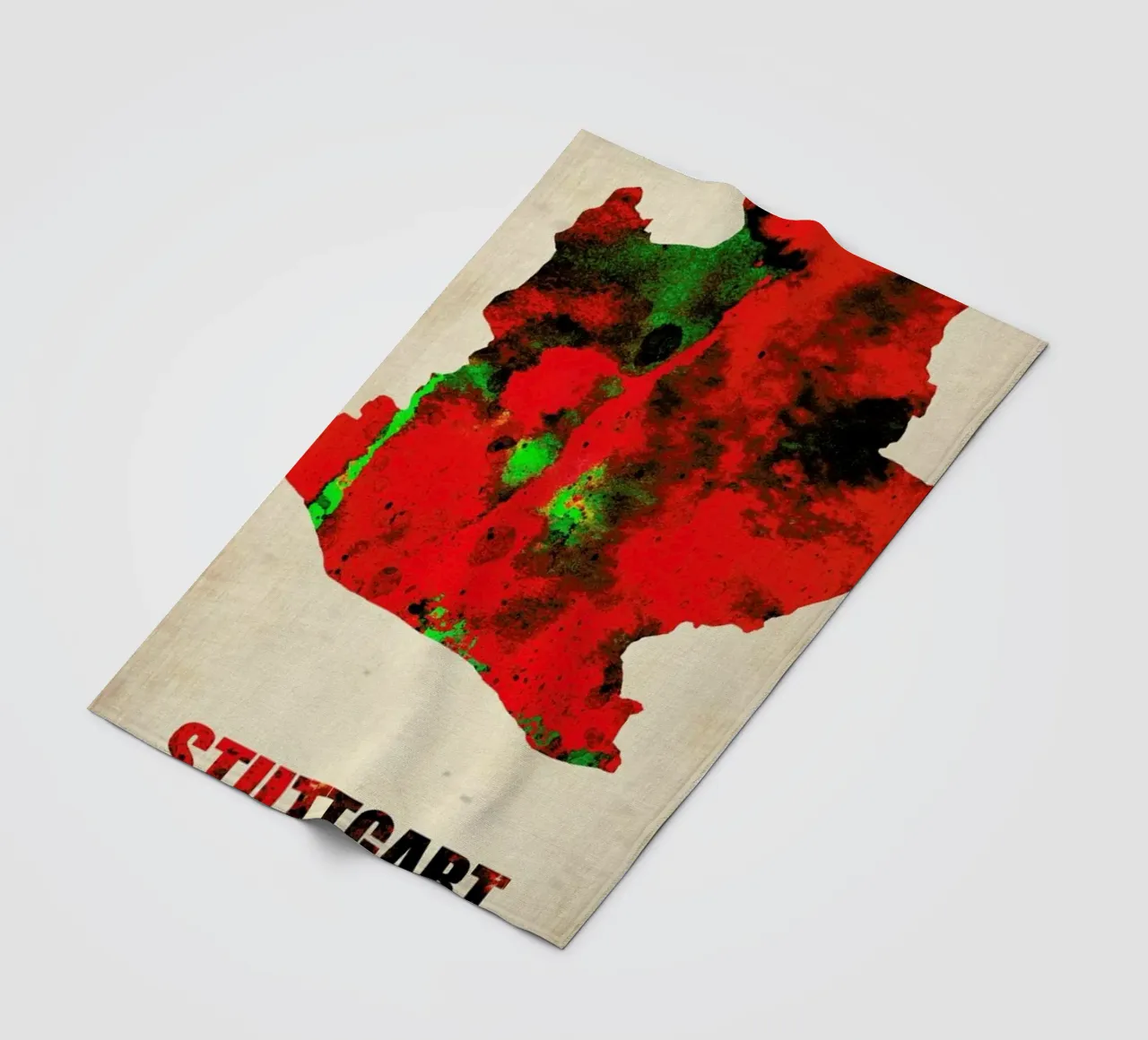 Stuttgart Watercolor Map coperta in pile da Naxart
