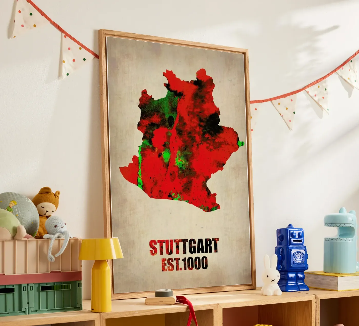 Stuttgart Watercolor Map plexiglass da Naxart
