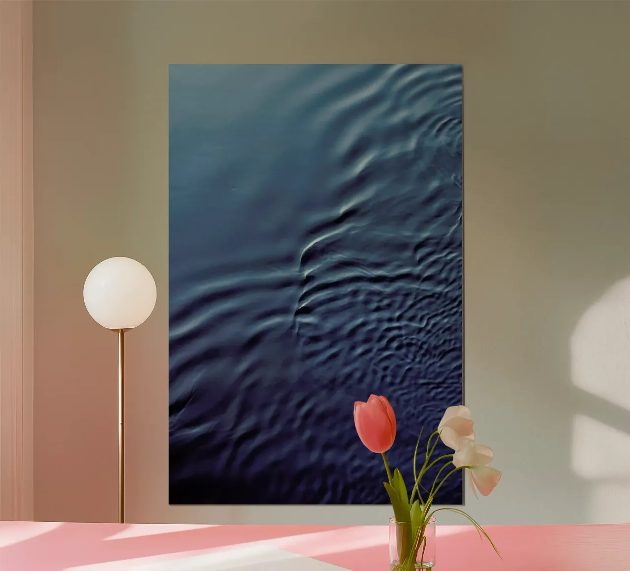 The Curtain poster con telaio in alluminio da Pale Grain
