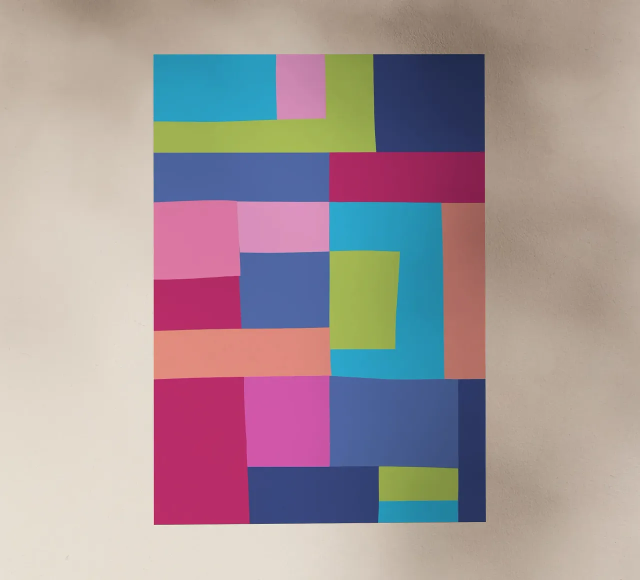 Mosaic Brights 7 | Color Blocking | Burgundy Navy Aqua Lime pellicola backlit da sabidussi