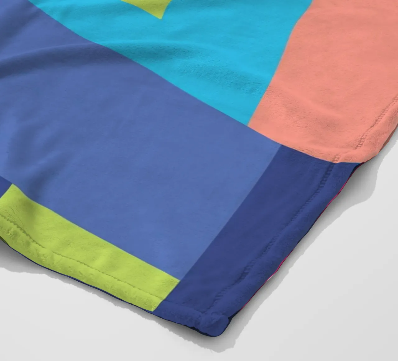 Mosaic Brights 7 | Color Blocking | Burgundy Navy Aqua Lime coperta in pile da sabidussi