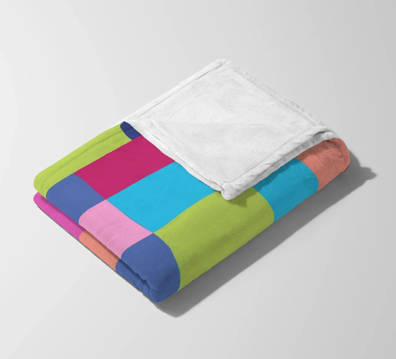 Mosaic Brights 7 | Color Blocking | Burgundy Navy Aqua Lime coperta in pile da sabidussi