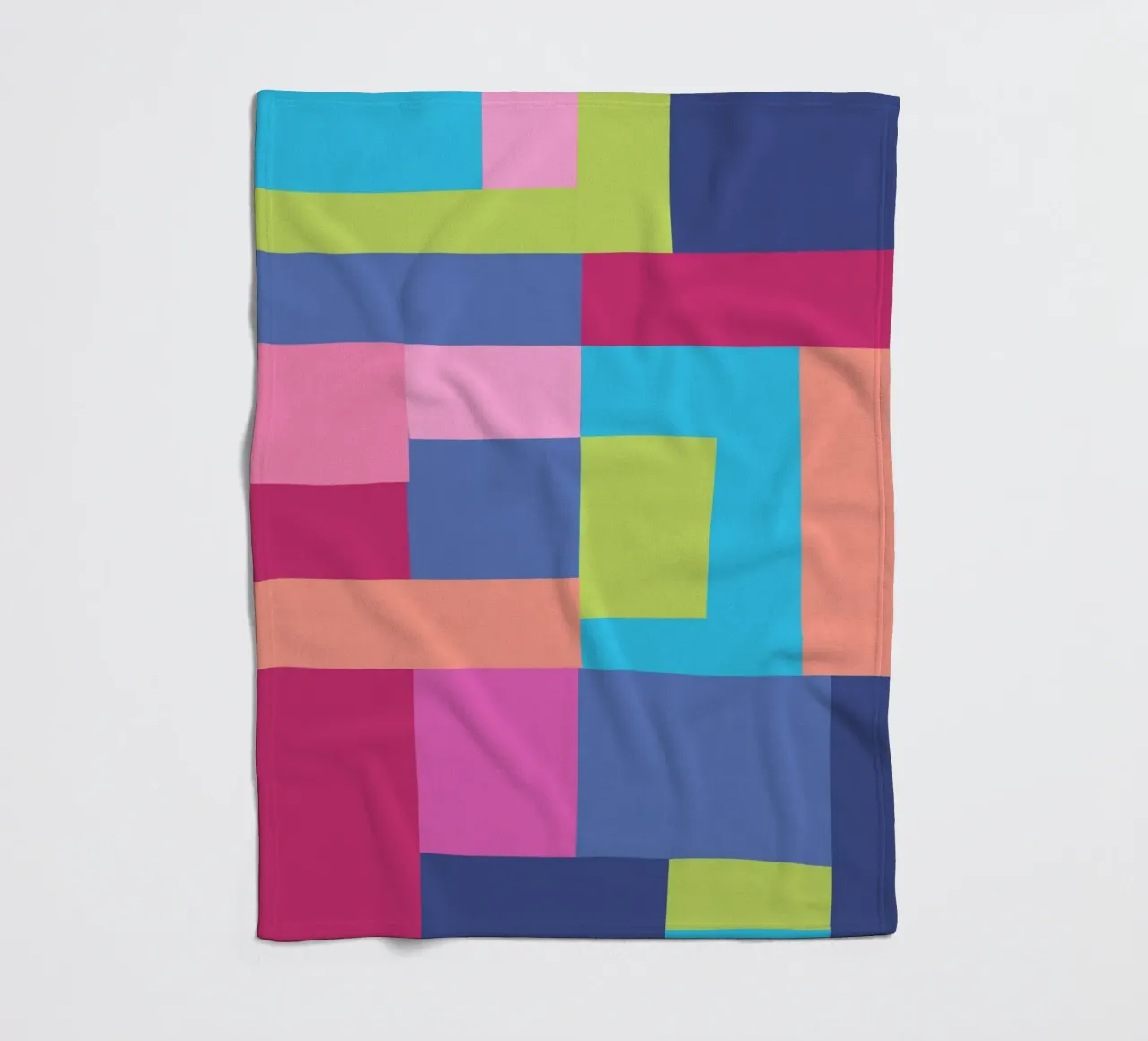 Mosaic Brights 7 | Color Blocking | Burgundy Navy Aqua Lime coperta in pile da sabidussi