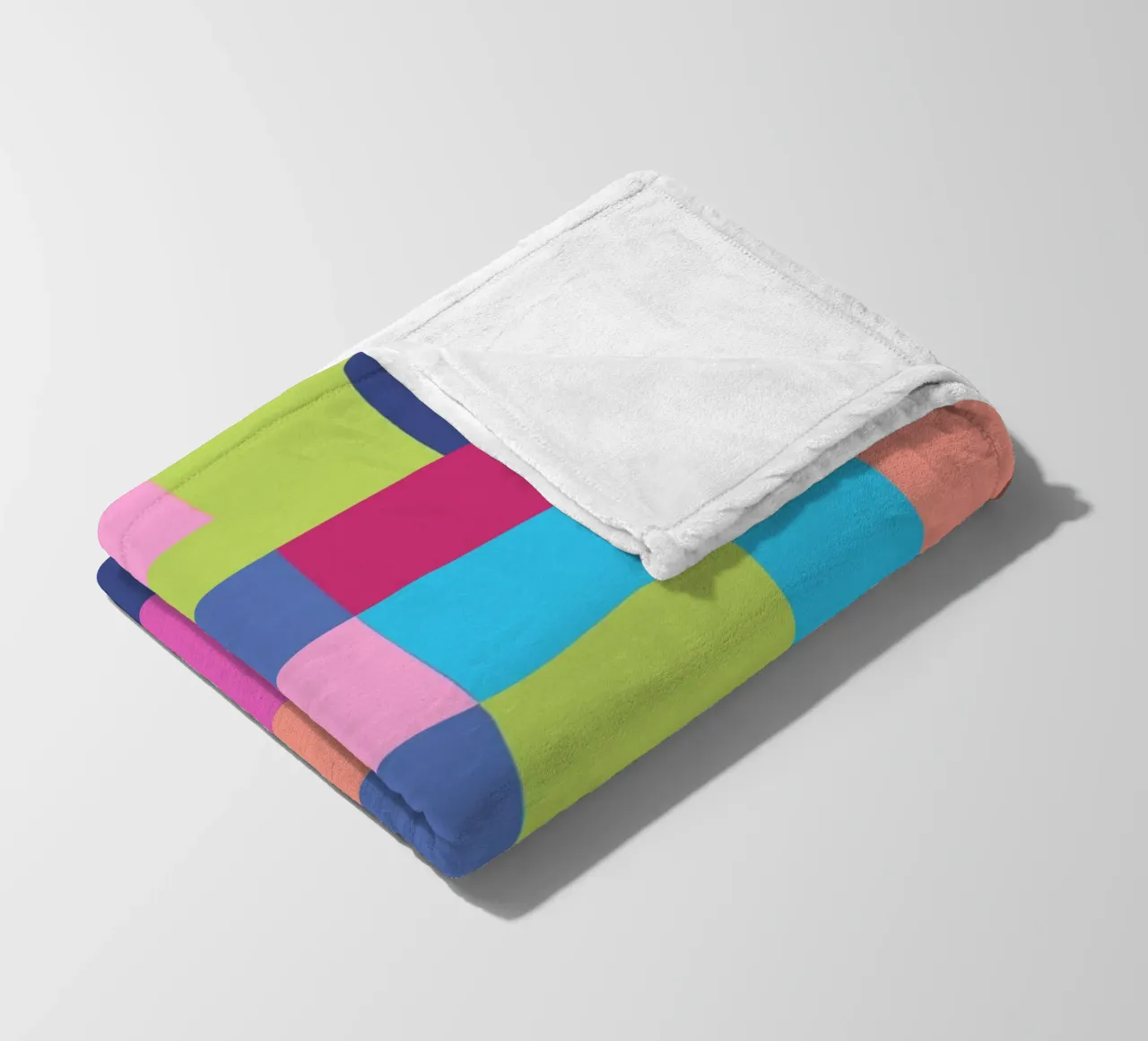 Mosaic Brights 7 | Color Blocking | Burgundy Navy Aqua Lime coperta in pile da sabidussi