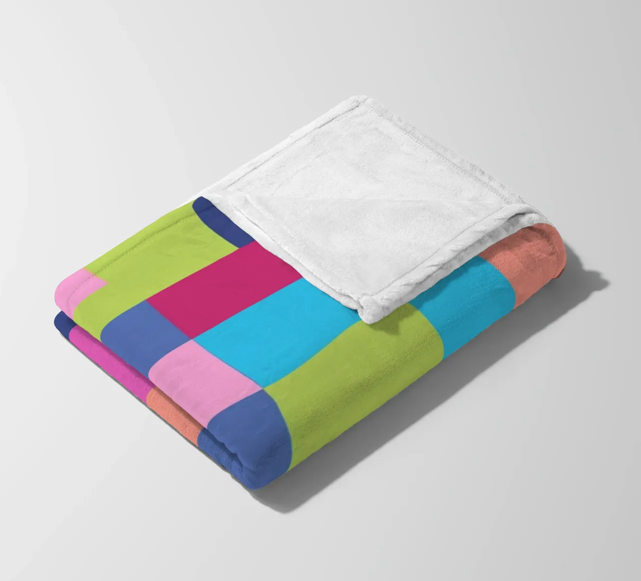 Mosaic Brights 7 | Color Blocking | Burgundy Navy Aqua Lime coperta in pile da sabidussi