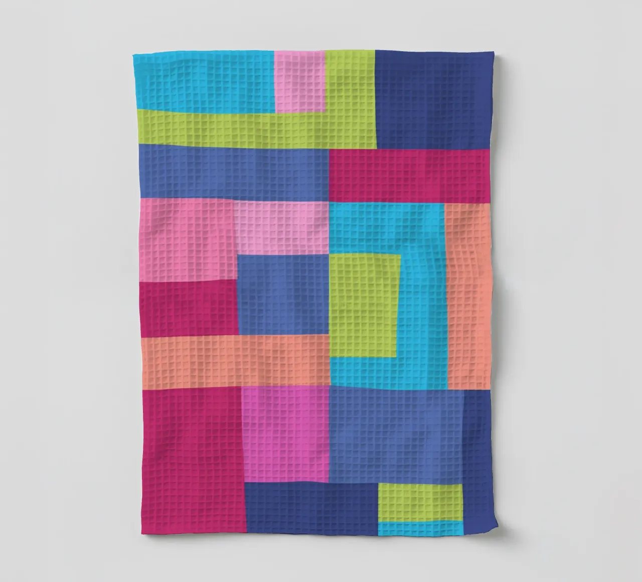 Mosaic Brights 7 | Color Blocking | Burgundy Navy Aqua Lime canovaccio da cucina da sabidussi
