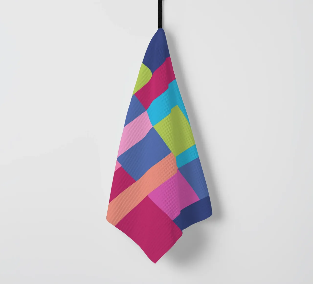 Mosaic Brights 7 | Color Blocking | Burgundy Navy Aqua Lime canovaccio da cucina da sabidussi