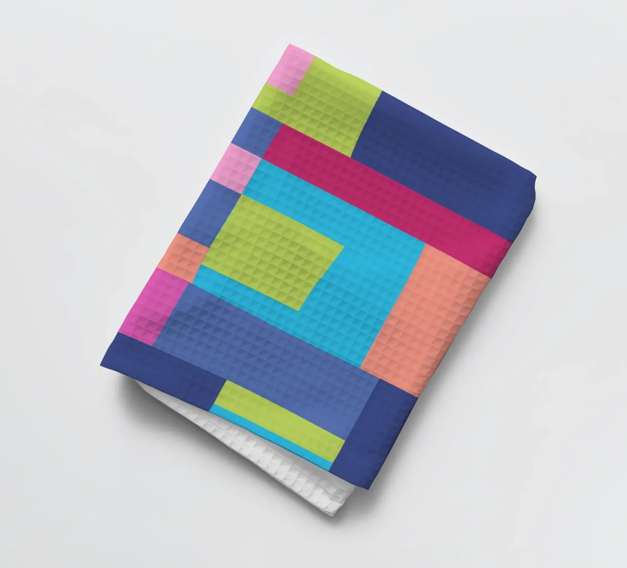 Mosaic Brights 7 | Color Blocking | Burgundy Navy Aqua Lime canovaccio da cucina da sabidussi