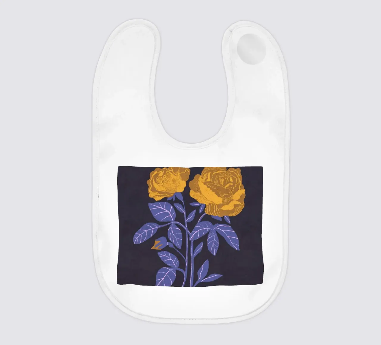 Golden roses baby bib by GigiRosado
