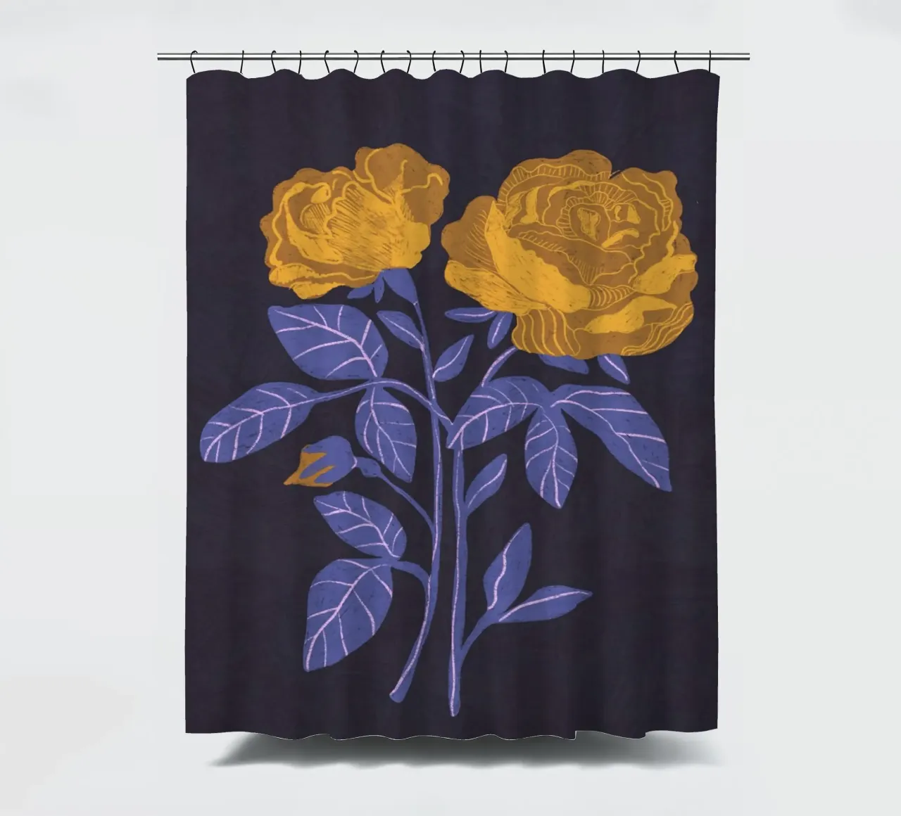 Golden roses shower curtain by GigiRosado