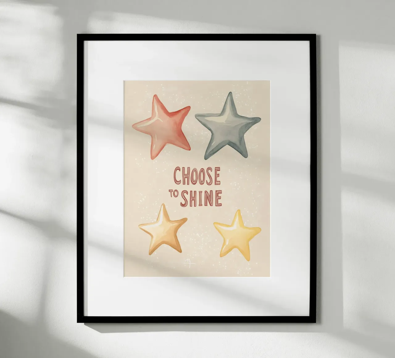 „Choose to Shine“ – Strahle jeden Tag poster con telaio in plastica da KidzStudio