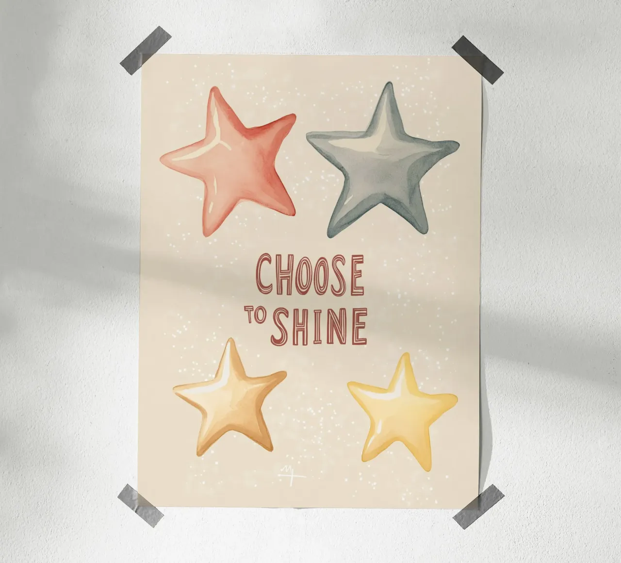 „Choose to Shine“ – Strahle jeden Tag poster con telaio in plastica da KidzStudio