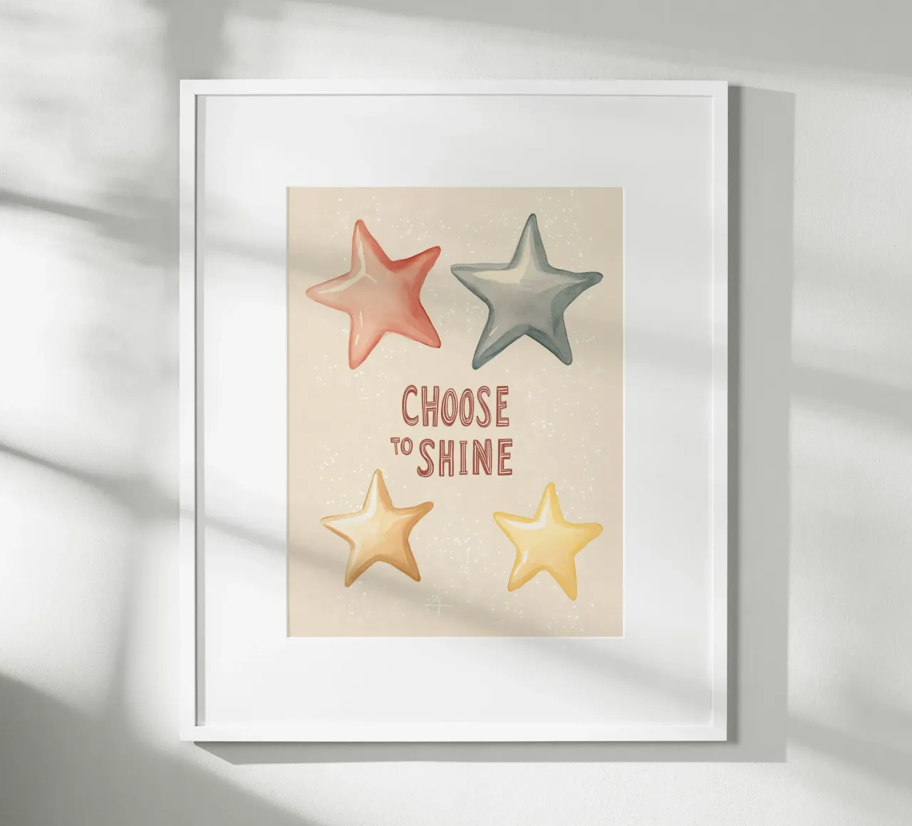„Choose to Shine“ – Strahle jeden Tag poster con telaio in plastica da KidzStudio