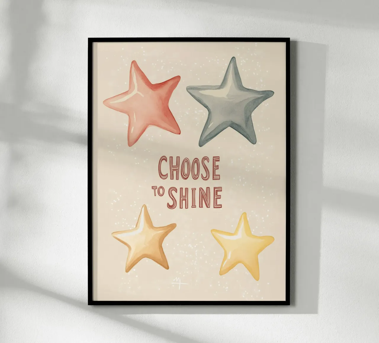 „Choose to Shine“ – Strahle jeden Tag poster con telaio in plastica da KidzStudio