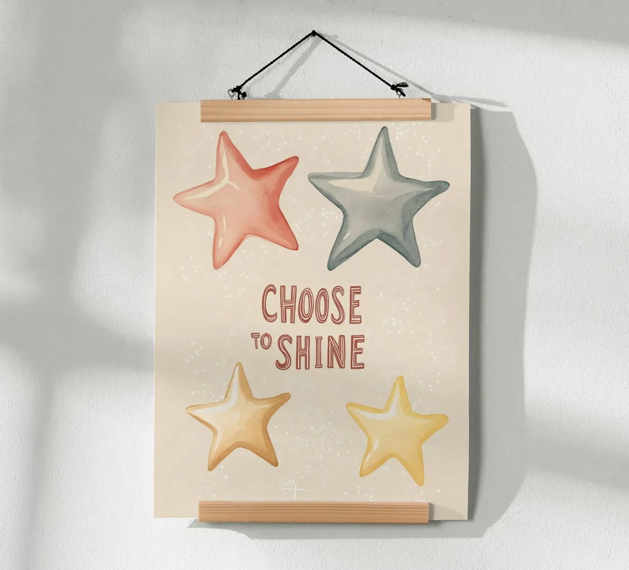 „Choose to Shine“ – Strahle jeden Tag poster con telaio in plastica da KidzStudio