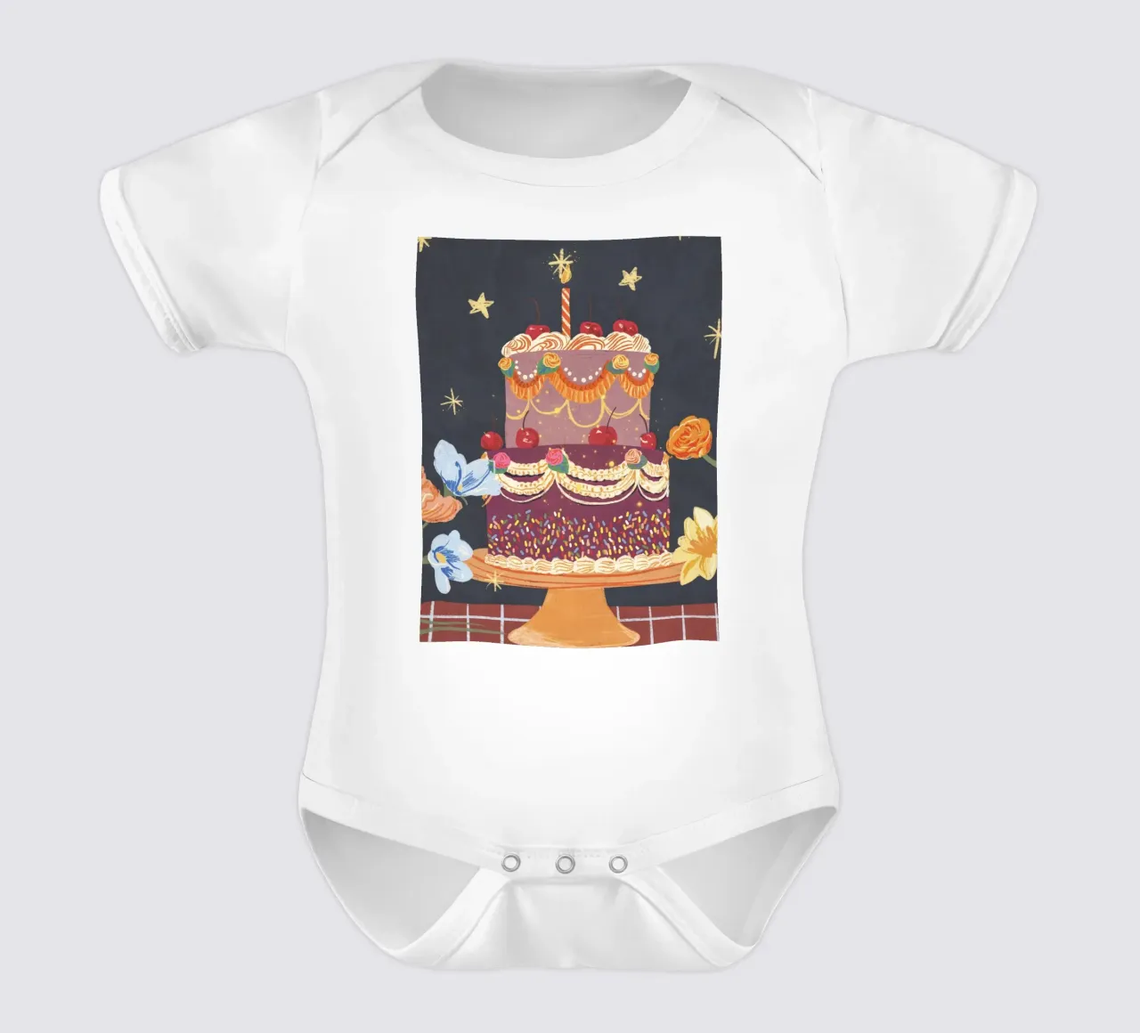 Happy birthday body neonato maniche corte da GigiRosado