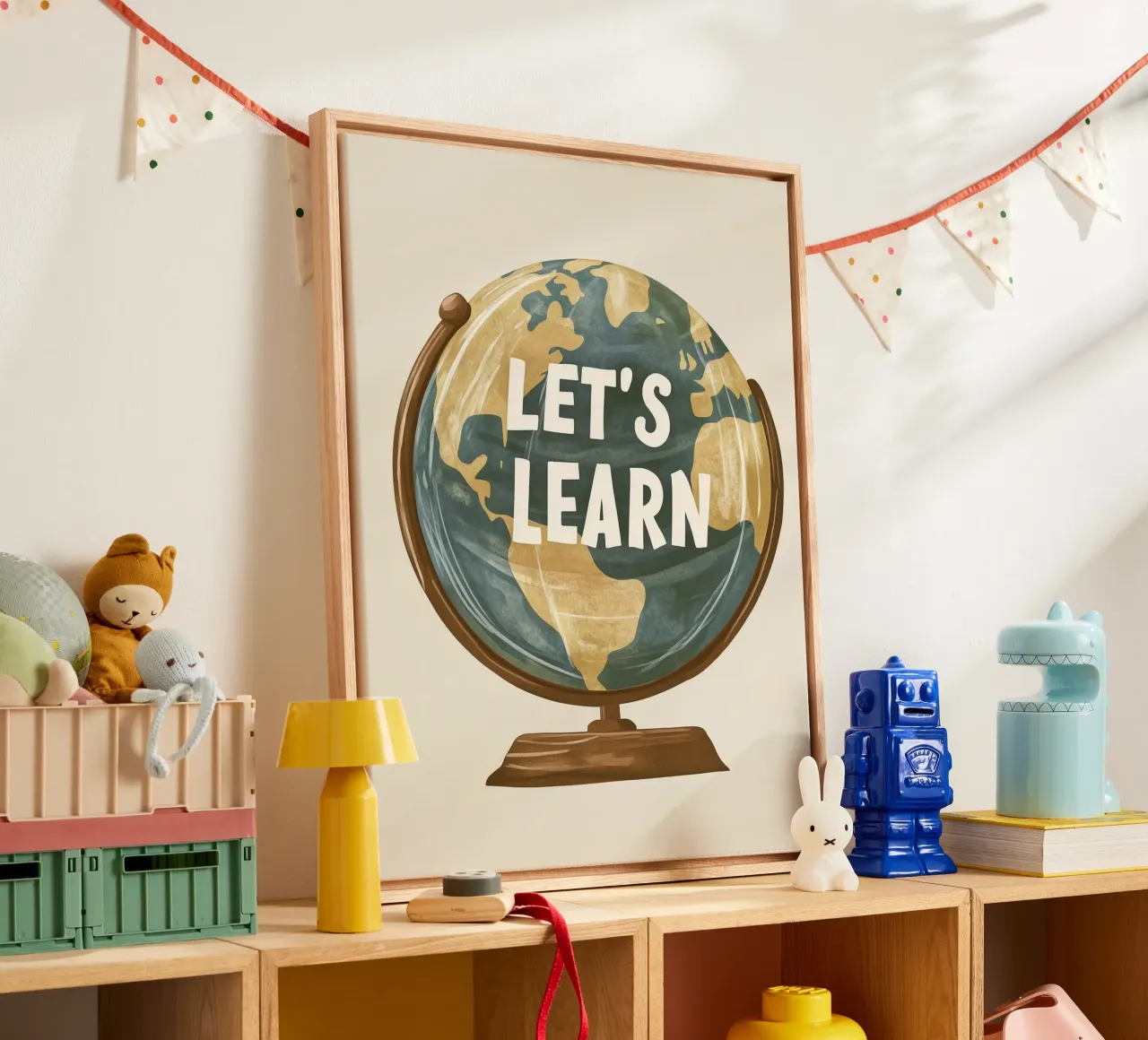 Let's Learn - inspiration for little explorers canvas with Floater frame by KidzStudio