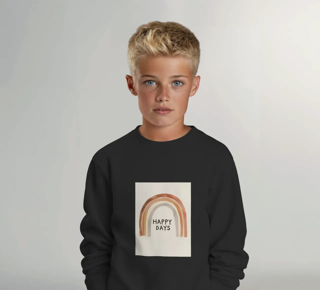 Happy Days - Poster arcobaleno boho per la camera dei bambini felpa bambino da KidzStudio