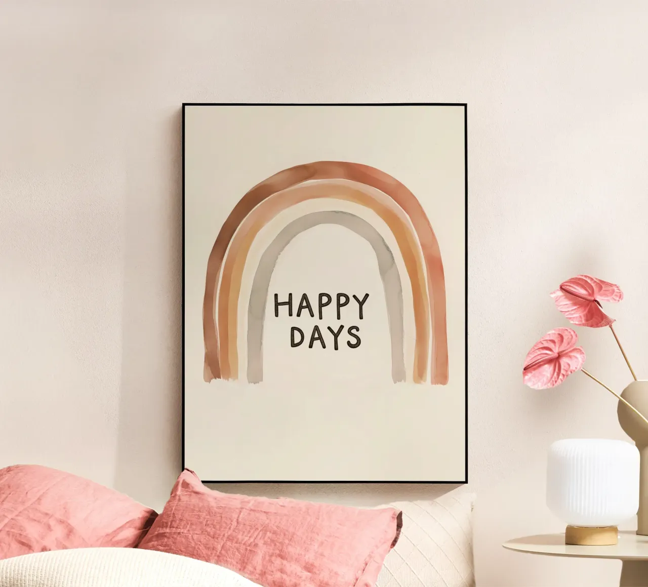 Happy Days - Poster arcobaleno boho per la camera dei bambini plexiglass da KidzStudio