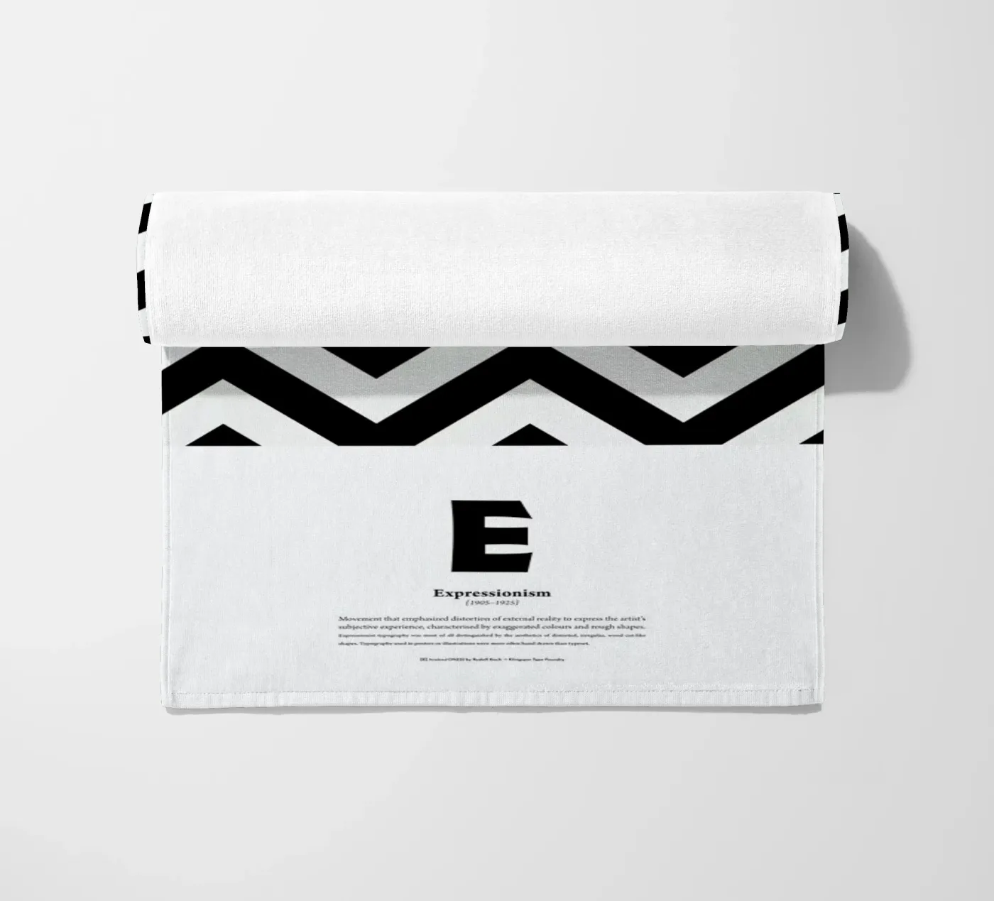 E - Expressionism beach towel by The True Type
