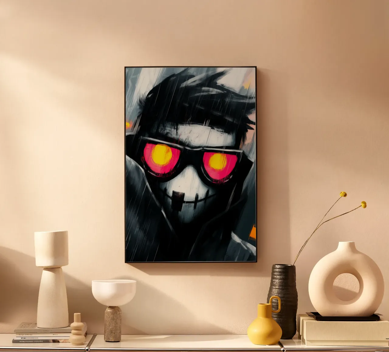 Sguardo al neon nella pioggia d'ombra alluminio dibond da melipo-art