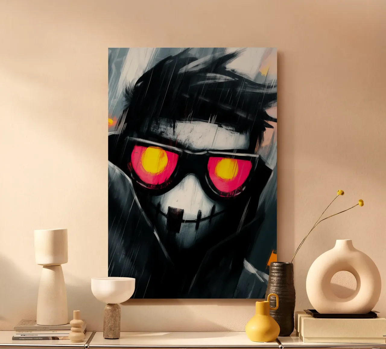 Sguardo al neon nella pioggia d'ombra alluminio dibond da melipo-art