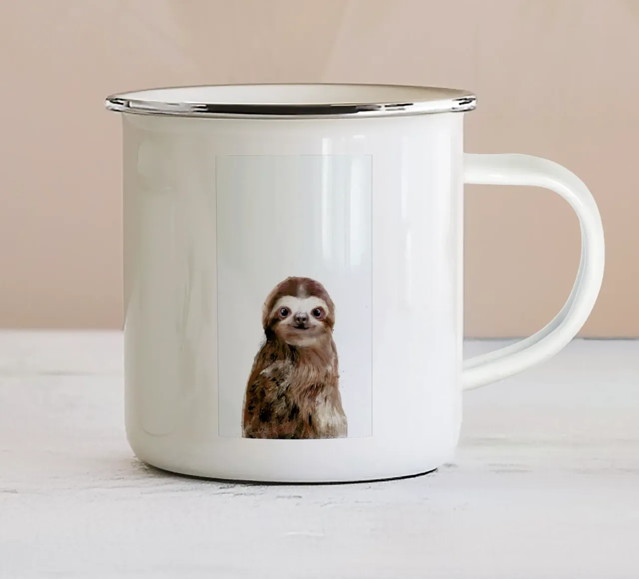 Little Sloth taza de esmalte de Amy Hamilton